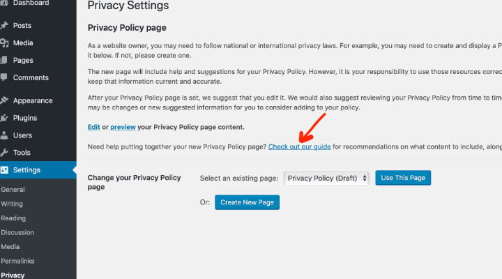privacy page