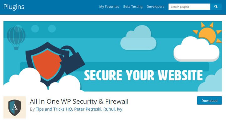 all in one wp security and firewall plugin